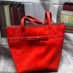 Kate Spade Pilyvinyl Tote Bag with Gold Zipper & Bow